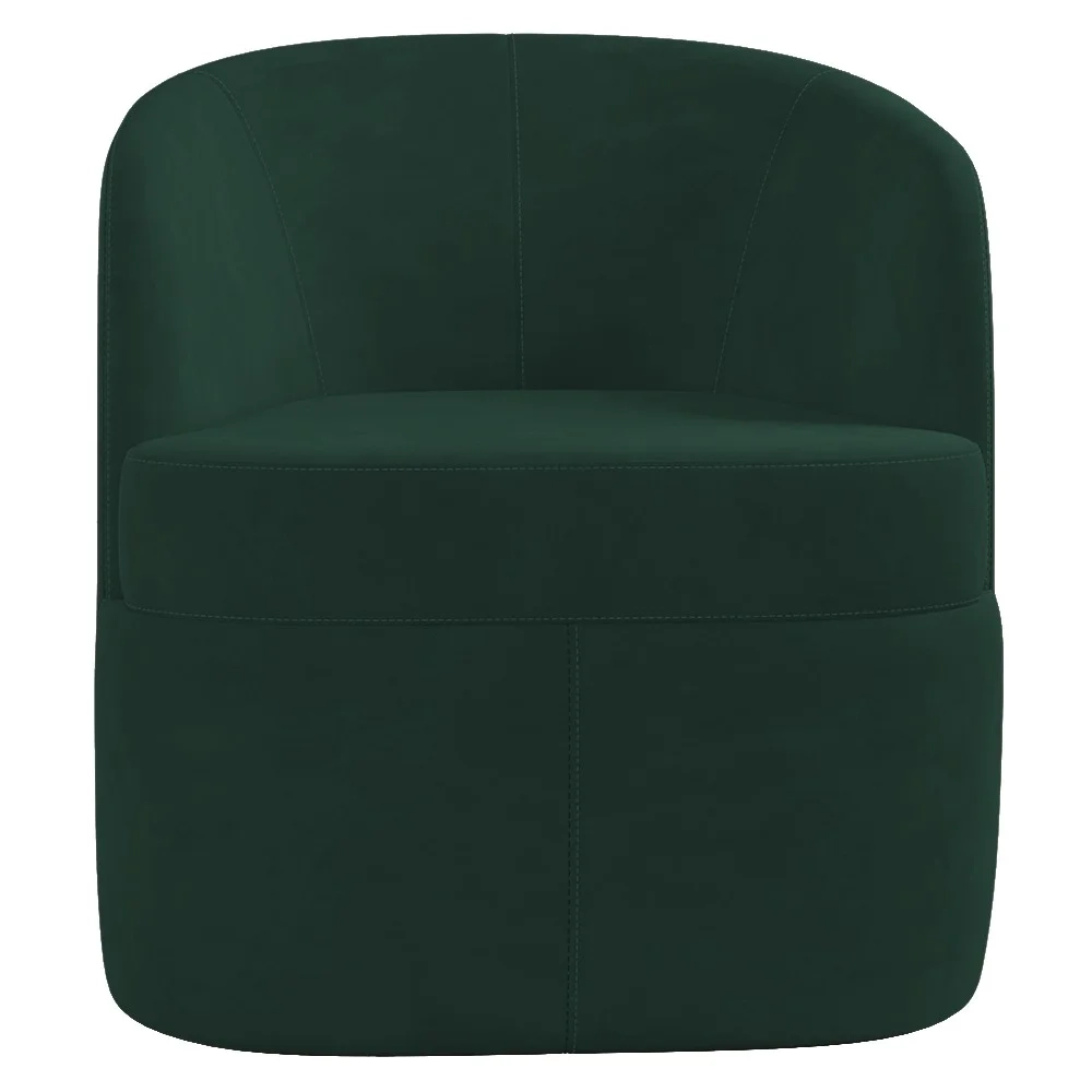 Poltrona Giratória Decorativa para Sala Dandara Z08 Veludo Verde - Mpozenato