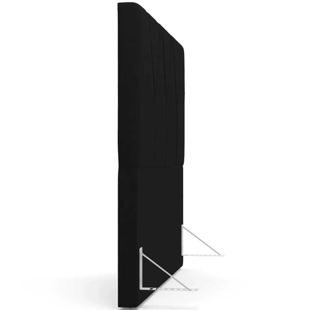 Cabeceira Cama Box Solteiro 100cm Aura Suede W01 Preto - Mpozenato