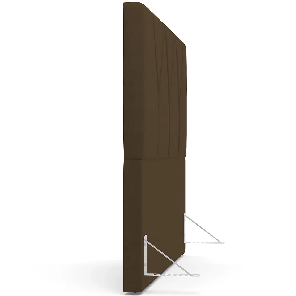 Cabeceira Cama Box Casal 140cm Aura Suede W01 Marrom - Mpozenato