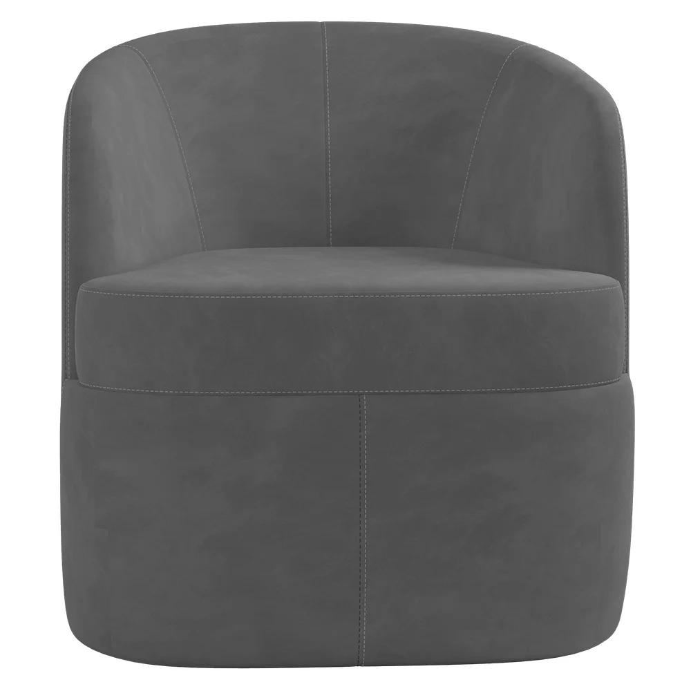 Poltrona Giratória Decorativa para Sala Dandara Z08 Veludo Cinza Escuro - Mpozenato