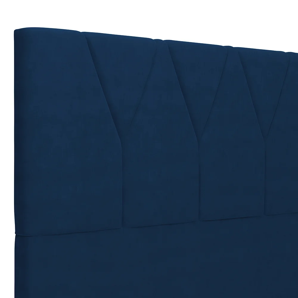 Cabeceira Cama Box Casal King 195cm Aura Suede W01 Azul - Mpozenato