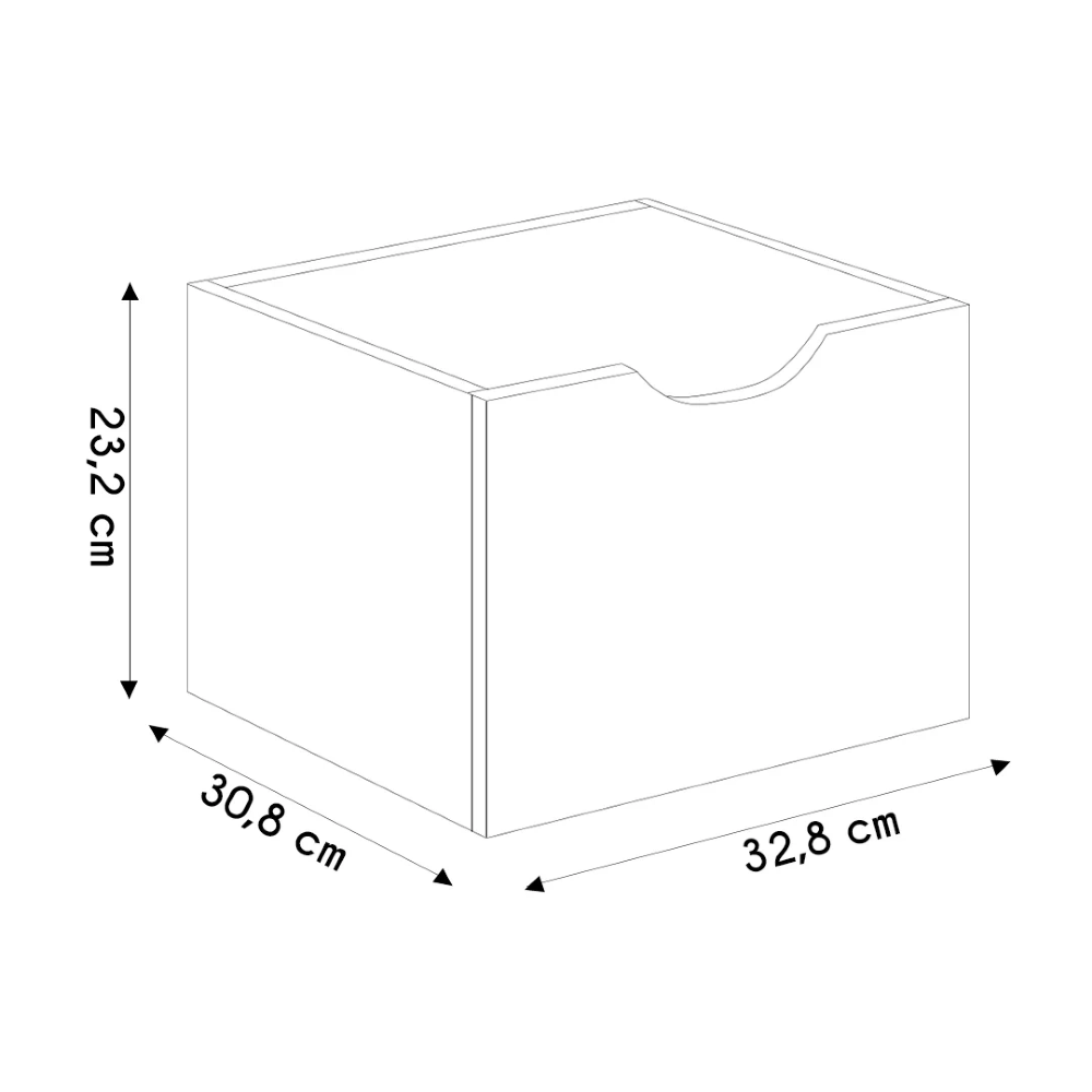Gavetas para Nicho Organizador Kit 3 Q01 Off White - Mpozenato