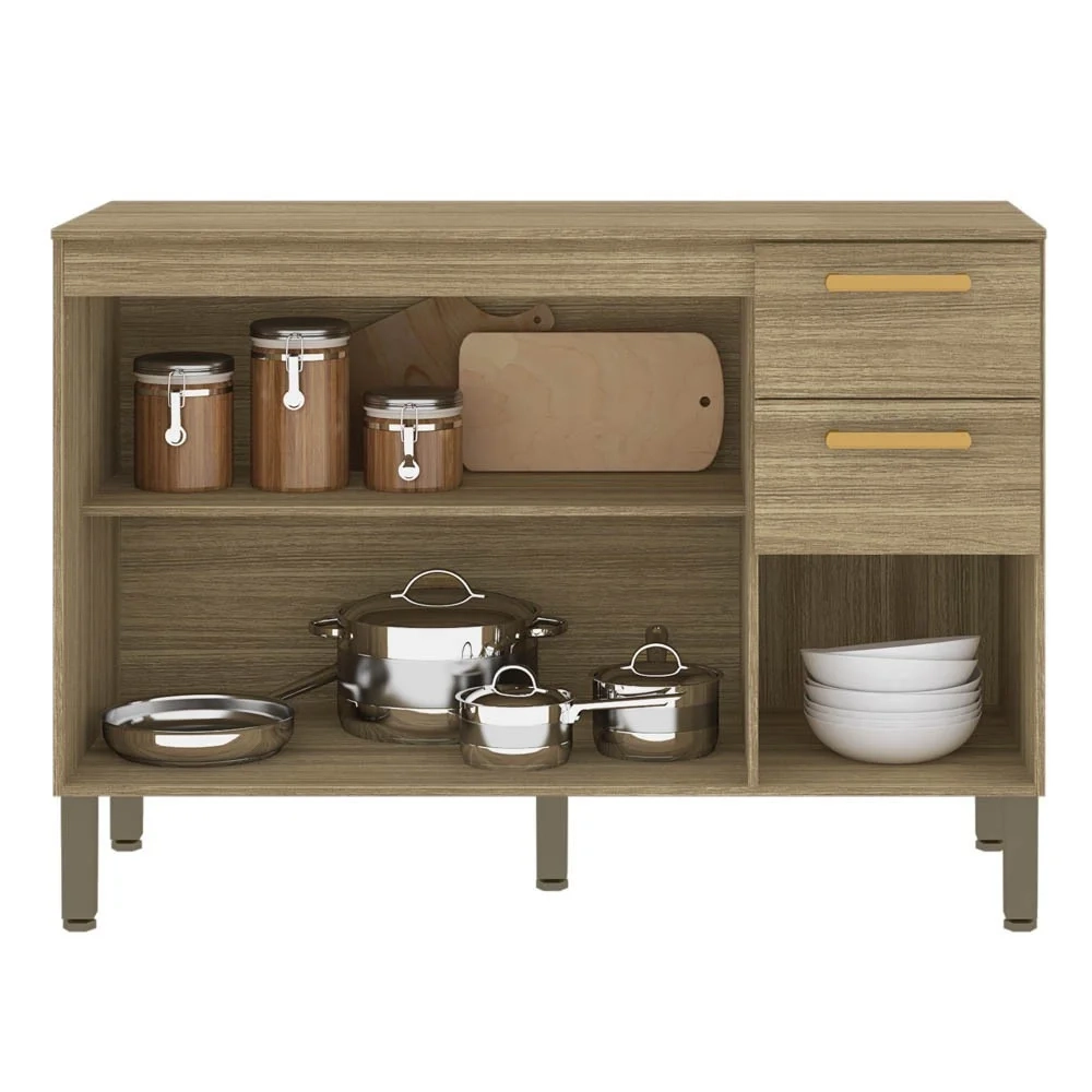 Balcão Gabinete para Pia com Tampo 120cm Urban Z06 Freijó - Mpozenato