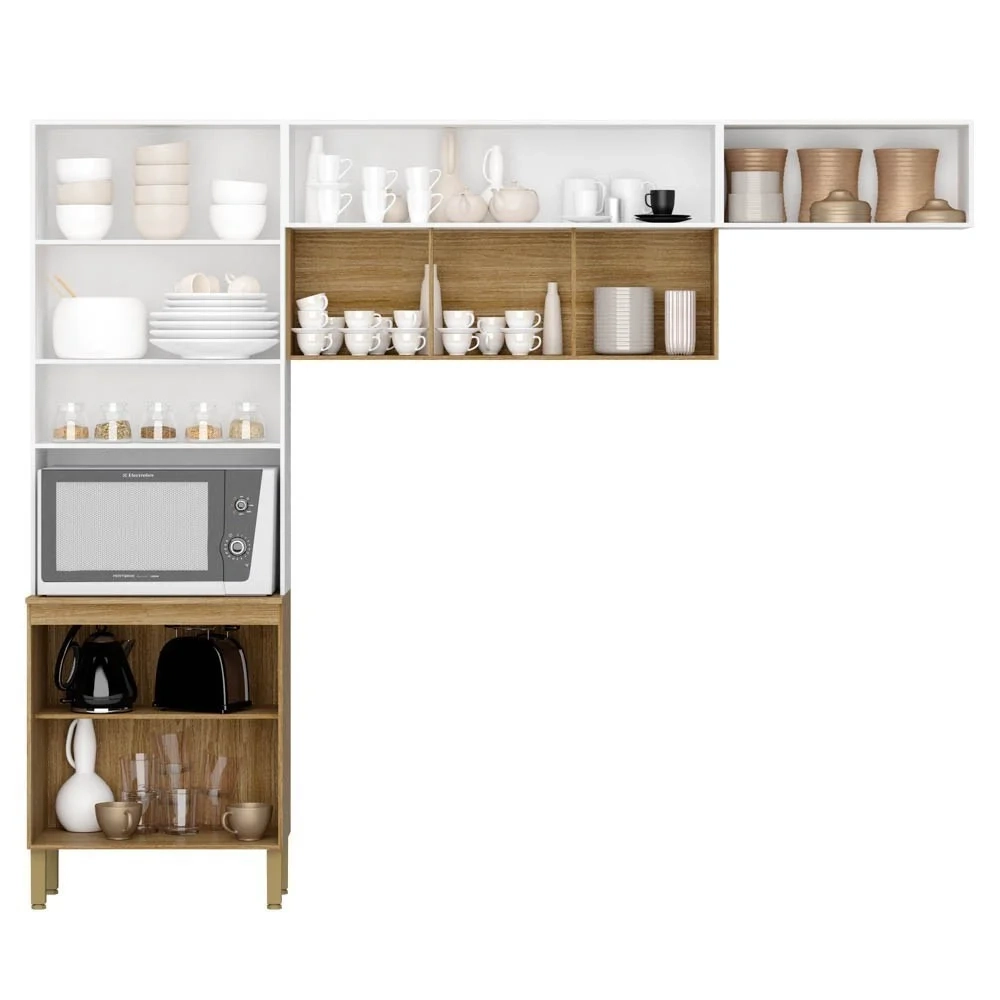 Armário de Cozinha 4 Peças Urban01 Z06 Freijó/Supremo - Mpozenato