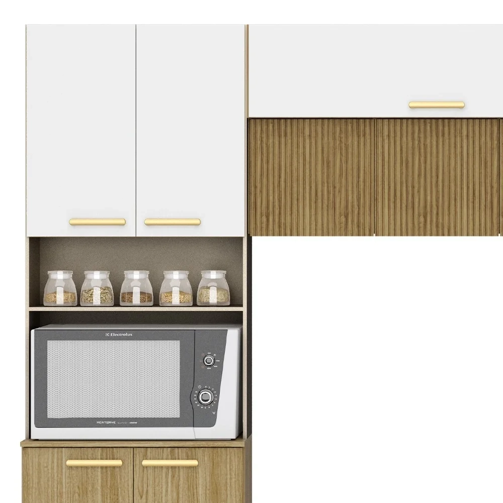 Armário de Cozinha 4 Peças Urban01 Z06 Freijó/Supremo - Mpozenato