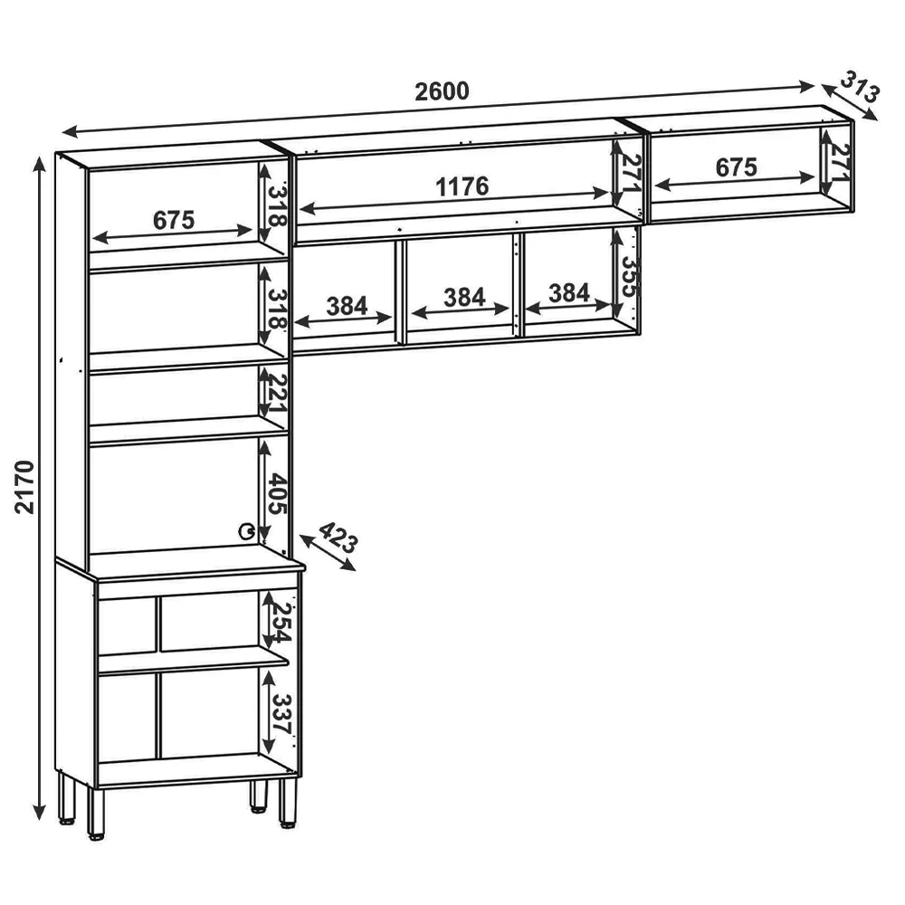 Armário de Cozinha 4 Peças Urban01 Z06 Freijó/Supremo - Mpozenato