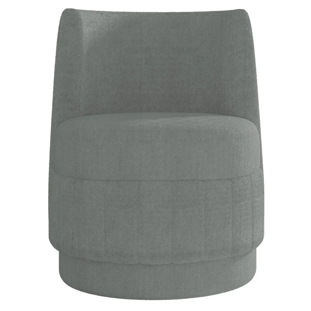 Poltrona Giratória Decorativa para Sala Isa Z08 Boucle Cinza Escuro - Mpozenato