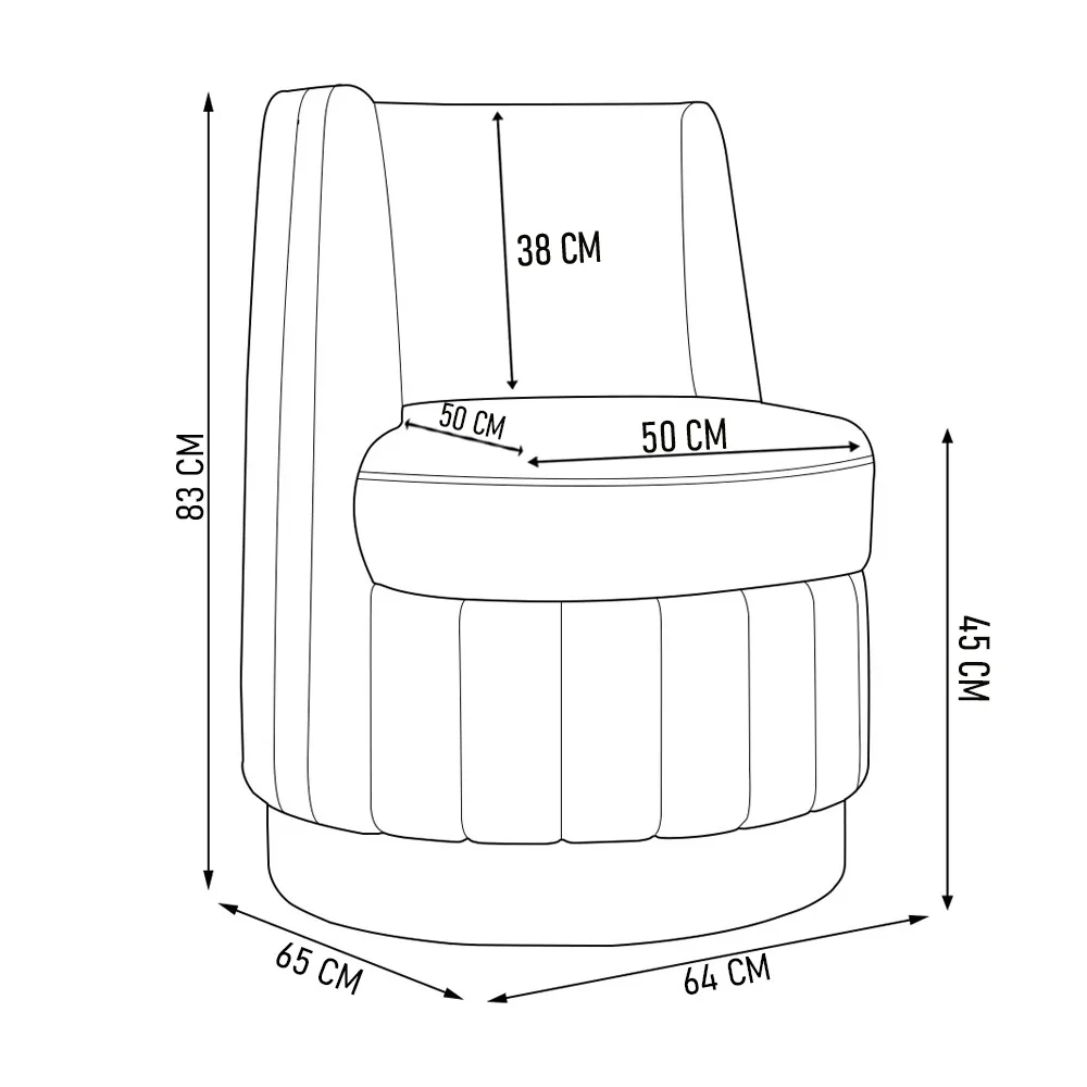 Poltrona Giratória Decorativa para Sala Isa Z08 Boucle Cinza Escuro - Mpozenato