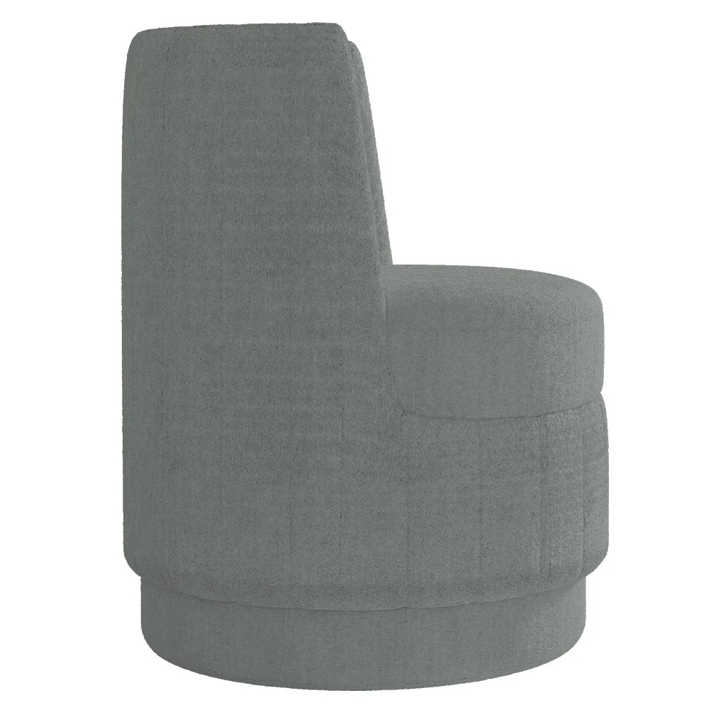 Poltrona Giratória Decorativa para Sala Isa Z08 Boucle Cinza Escuro - Mpozenato