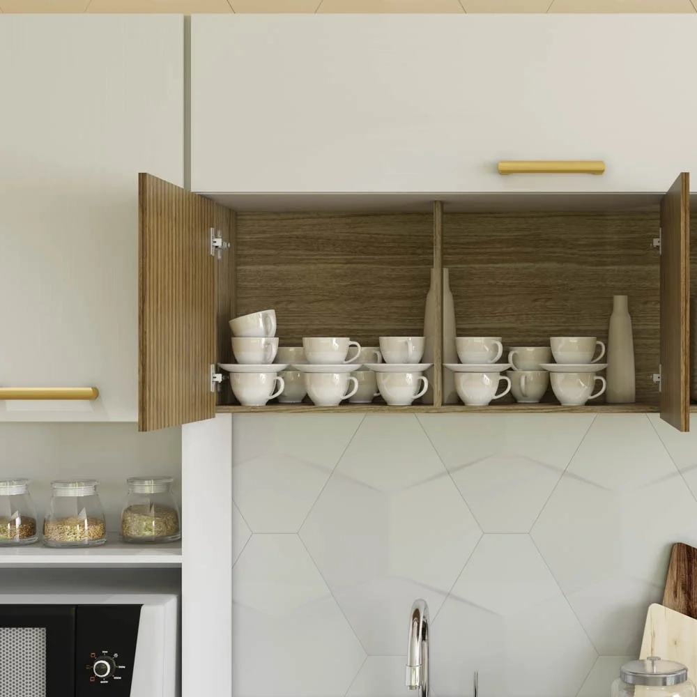 Armário de Cozinha 5 Peças Urban03 Balcão com Tampo 120cm Z06 Freijó/Supremo - Mpozenato