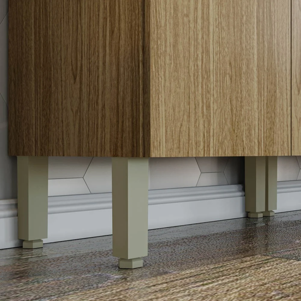 Armário de Cozinha 5 Peças Urban03 Balcão com Tampo 120cm Z06 Freijó/Supremo - Mpozenato