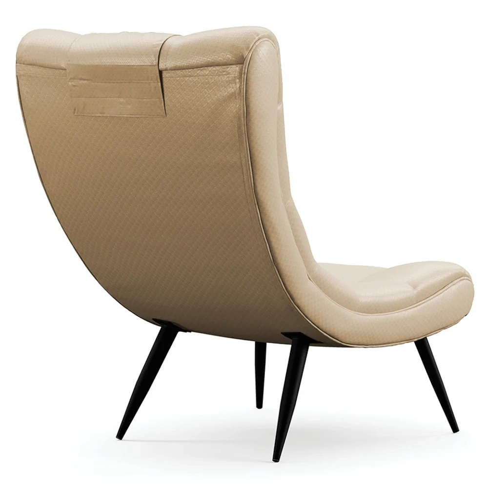 Poltrona Decorativa Para Sala de Estar com Almofada e Pés Palito Lord Facto Bege - Ibiza