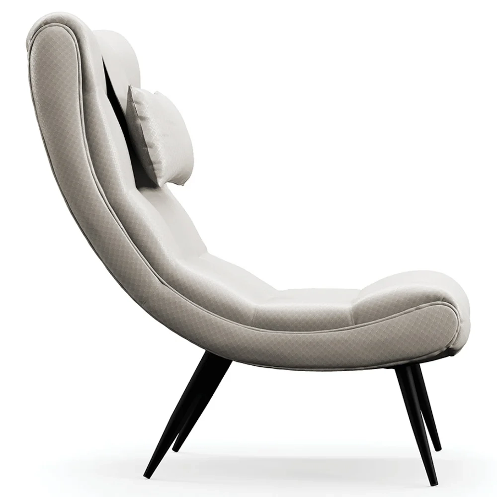 Kit 2 Poltronas Decorativas Para Sala de Estar com Almofada e Pés Palito Lord Facto Prata - Ibiza