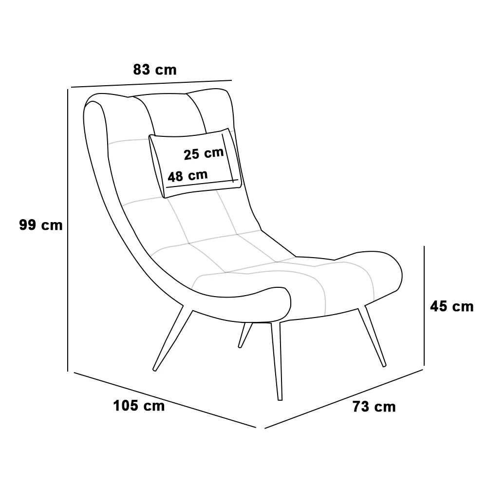 Kit 2 Poltronas Decorativas Para Sala de Estar com Almofada e Pés Palito Lord Facto Dourado - Ibiza