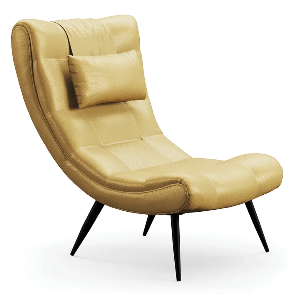 Kit 2 Poltronas Decorativas Para Sala de Estar com Almofada e Pés Palito Lord Facto Dourado - Ibiza