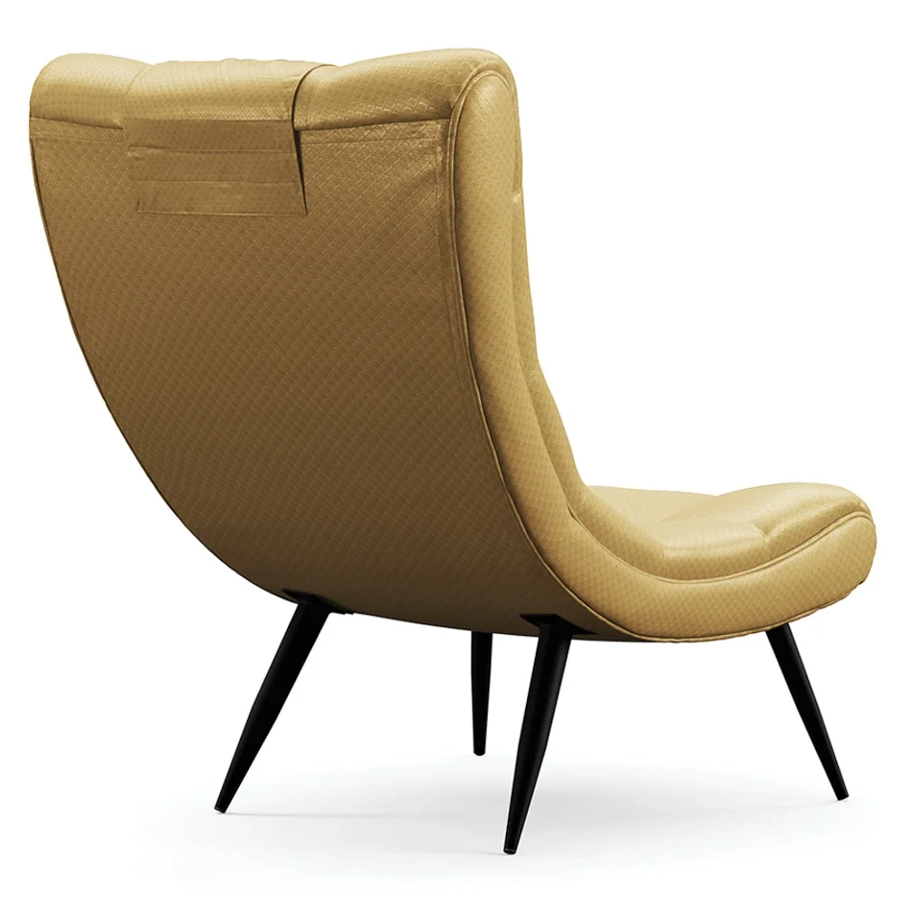 Kit 2 Poltronas Decorativas Para Sala de Estar com Almofada e Pés Palito Lord Facto Dourado - Ibiza