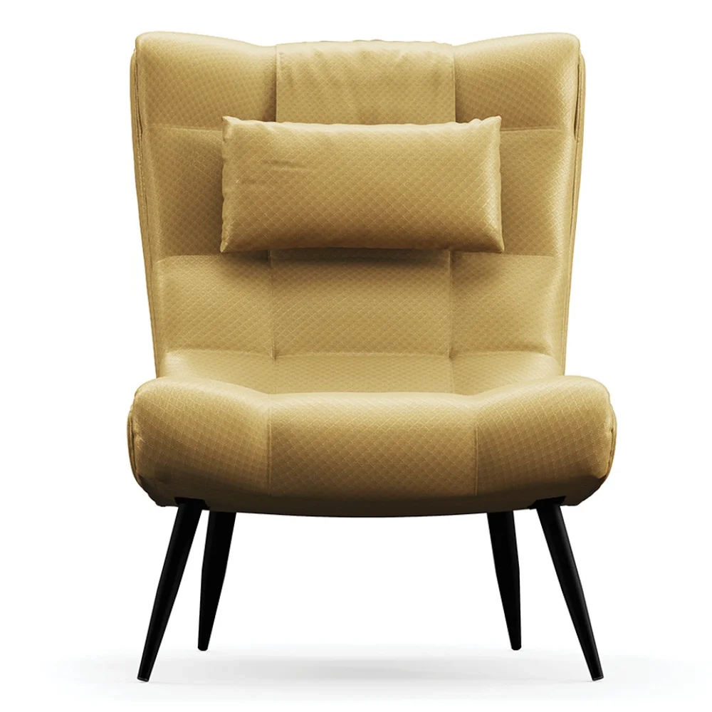 Kit 2 Poltronas Decorativas Para Sala de Estar com Almofada e Pés Palito Lord Facto Dourado - Ibiza