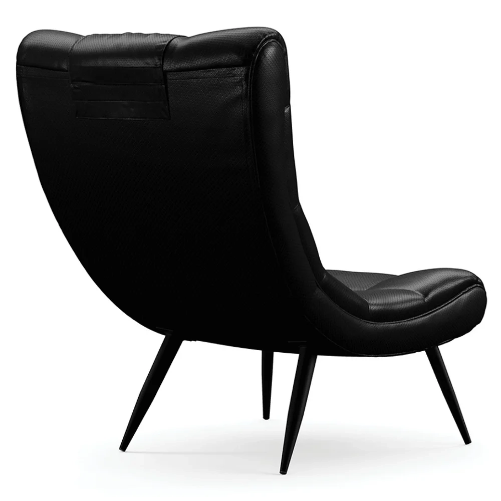 Kit 2 Poltronas Decorativas Para Sala de Estar com Almofada e Pés Palito Lord Facto Preto - Ibiza