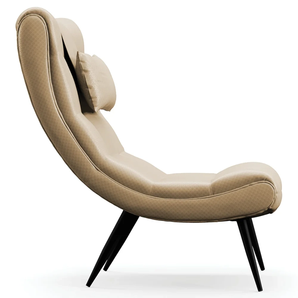 Kit 2 Poltronas Decorativas Para Sala de Estar com Almofada e Pés Palito Lord Facto Bege - Ibiza