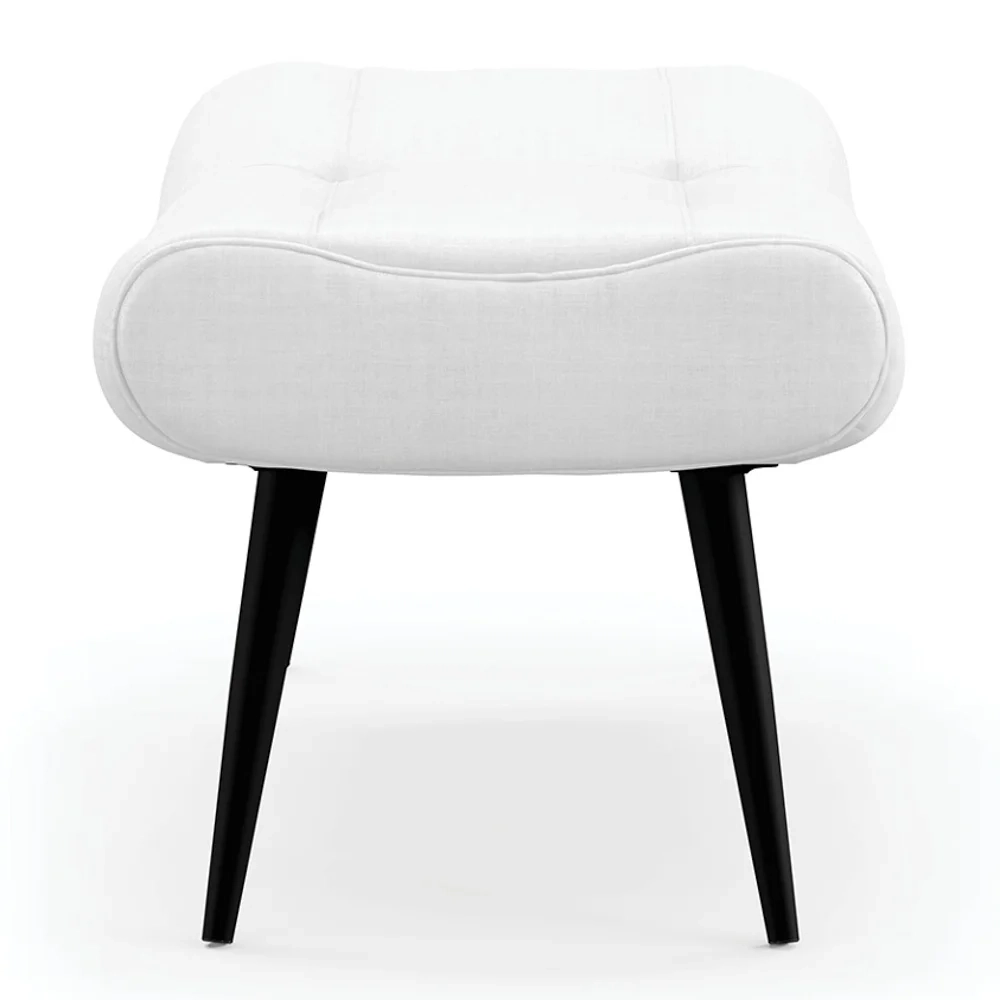 Puff Decorativo Para Sala de Estar Pés Palito Lord Facto Dunas Branco - Ibiza