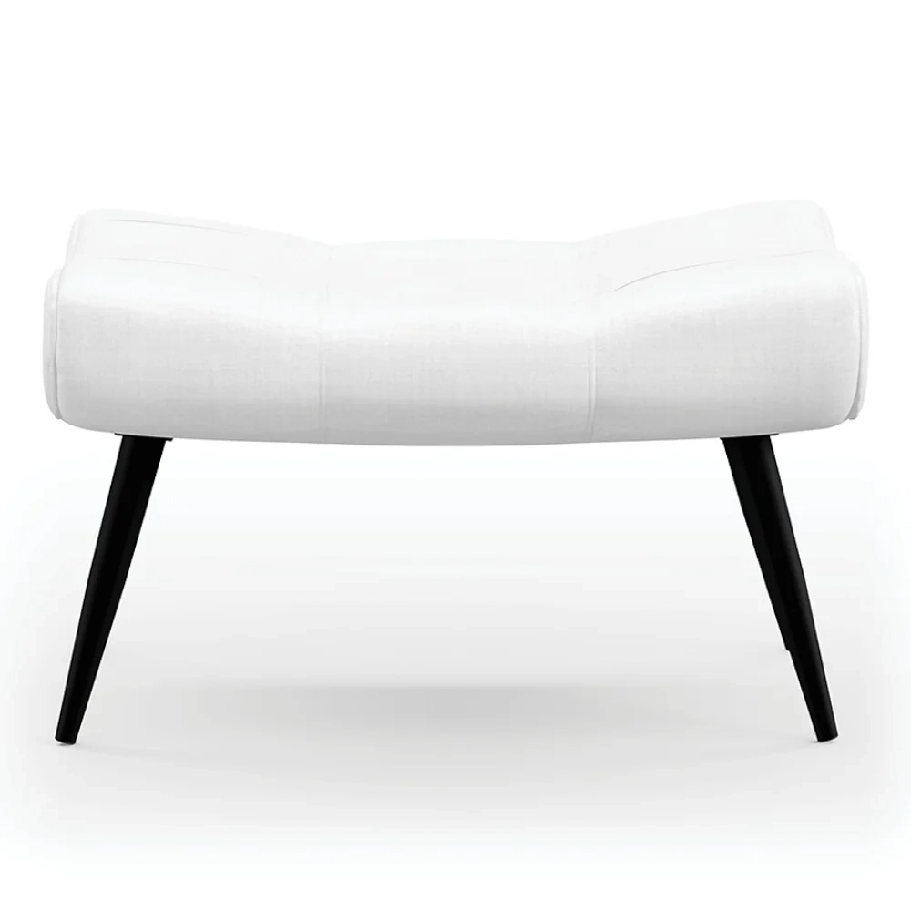 Puff Decorativo Para Sala de Estar Pés Palito Lord Facto Dunas Branco - Ibiza