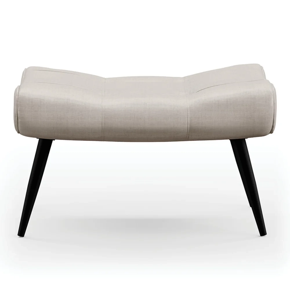 Puff Decorativo Para Sala de Estar Pés Palito Lord Facto Dunas Pérola - Ibiza