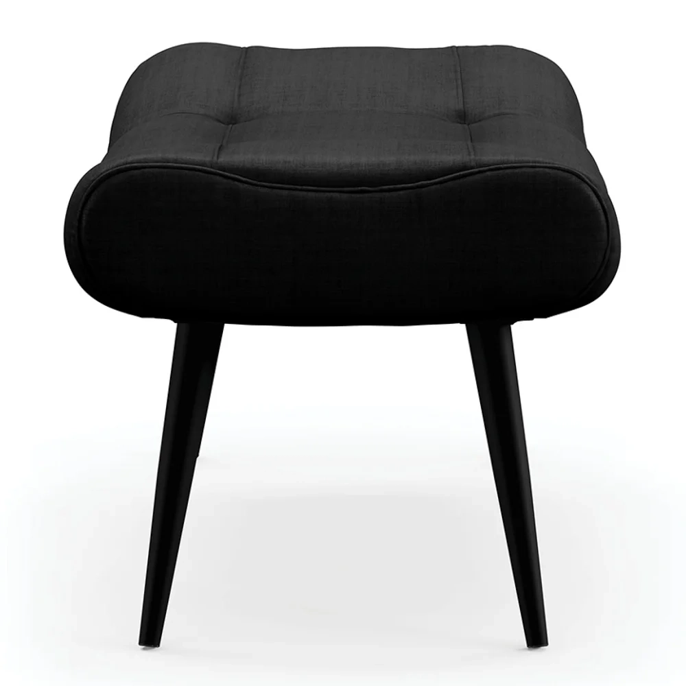 Puff Decorativo Para Sala de Estar Pés Palito Lord Facto Dunas Preto - Ibiza