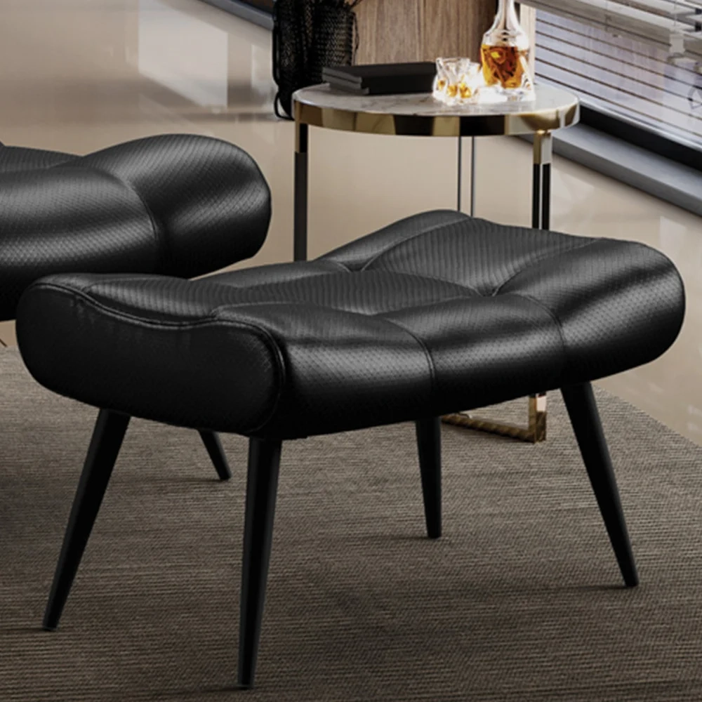 Puff Decorativo Para Sala de Estar Pés Palito Lord Facto Preto - Ibiza