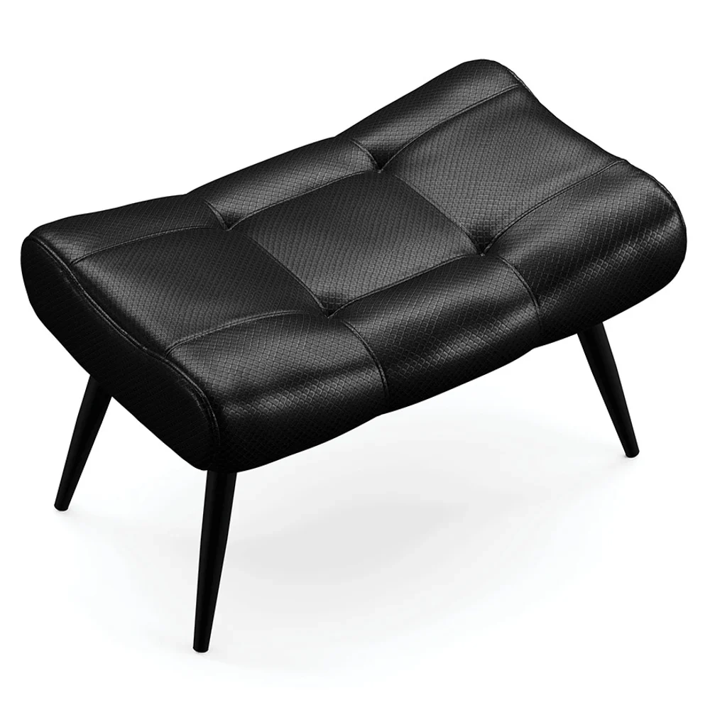 Puff Decorativo Para Sala de Estar Pés Palito Lord Facto Preto - Ibiza