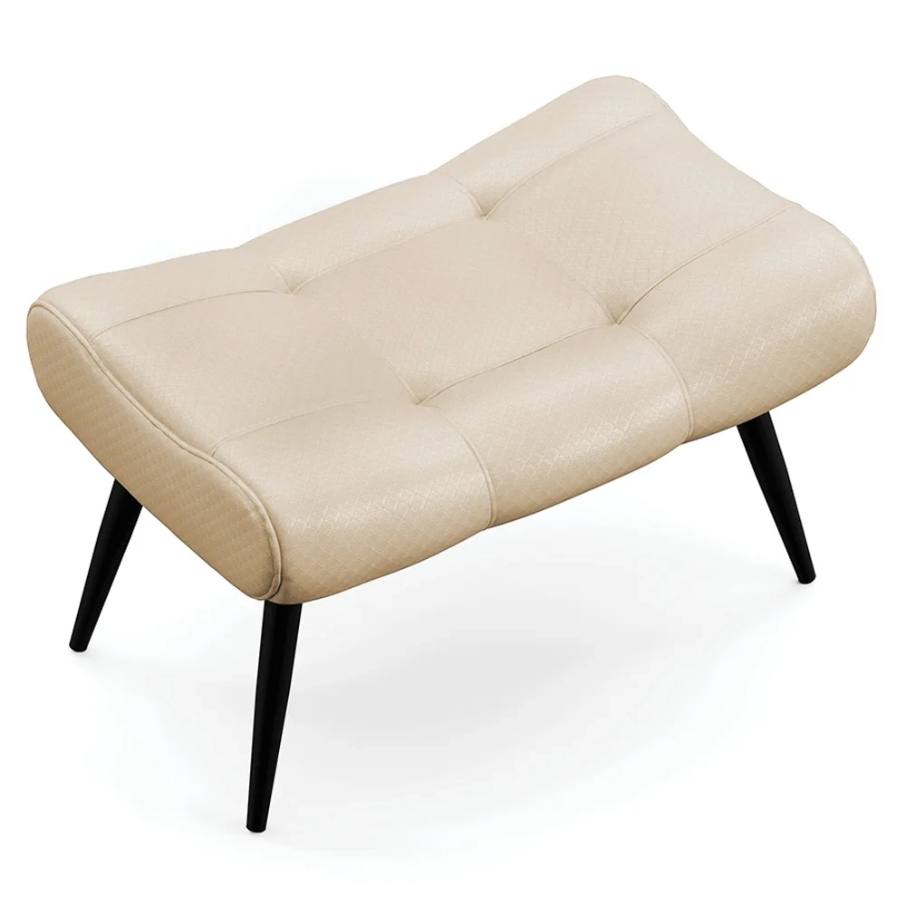 Puff Decorativo Para Sala de Estar Pés Palito Lord Facto Bege - Ibiza