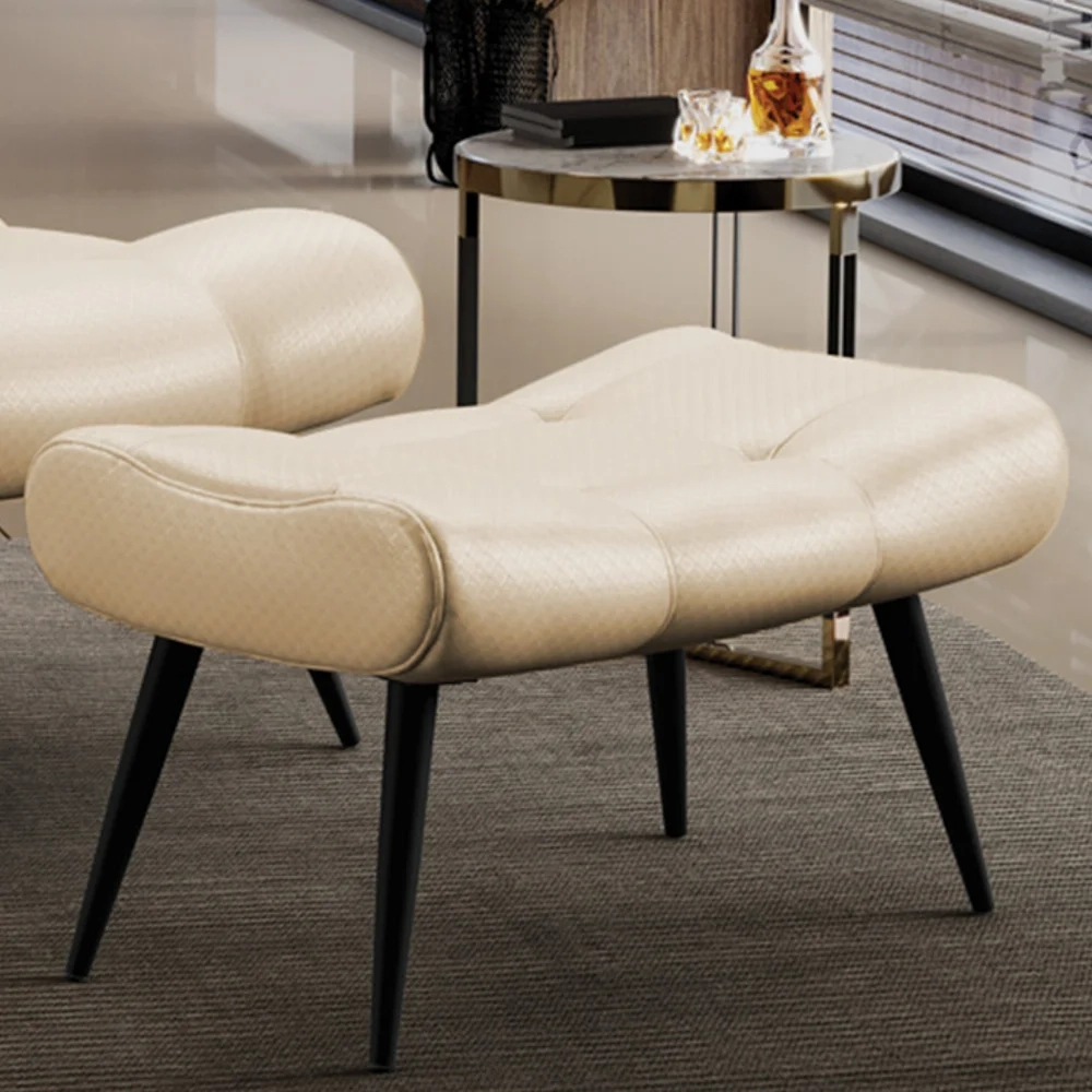 Puff Decorativo Para Sala de Estar Pés Palito Lord Facto Bege - Ibiza