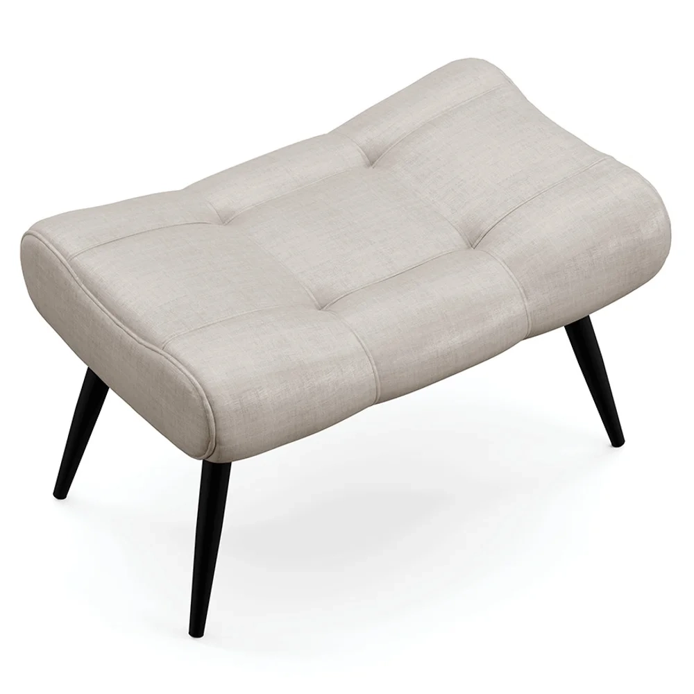 Kit 2 Puffs Decorativos Para Sala de Estar Pés Palito Lord Facto Dunas Pérola - Ibiza