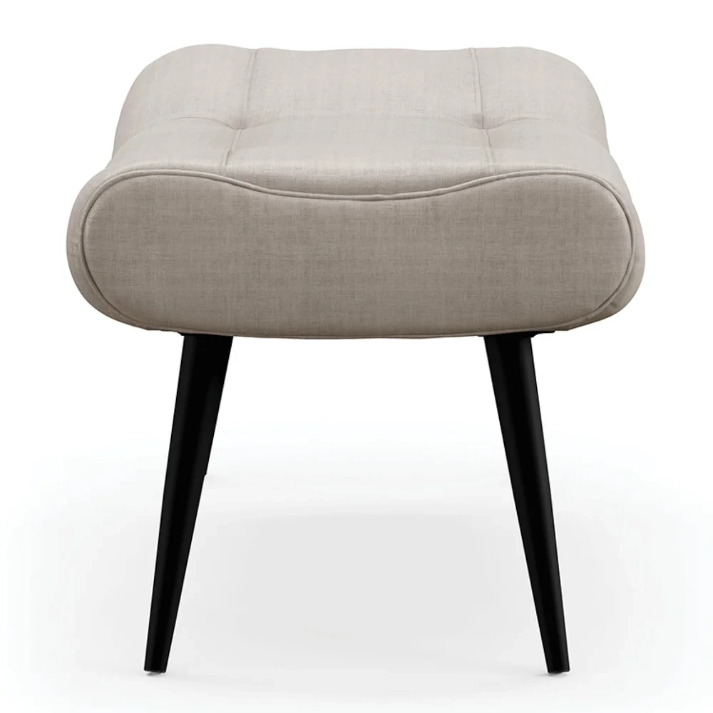 Kit 2 Puffs Decorativos Para Sala de Estar Pés Palito Lord Facto Dunas Pérola - Ibiza