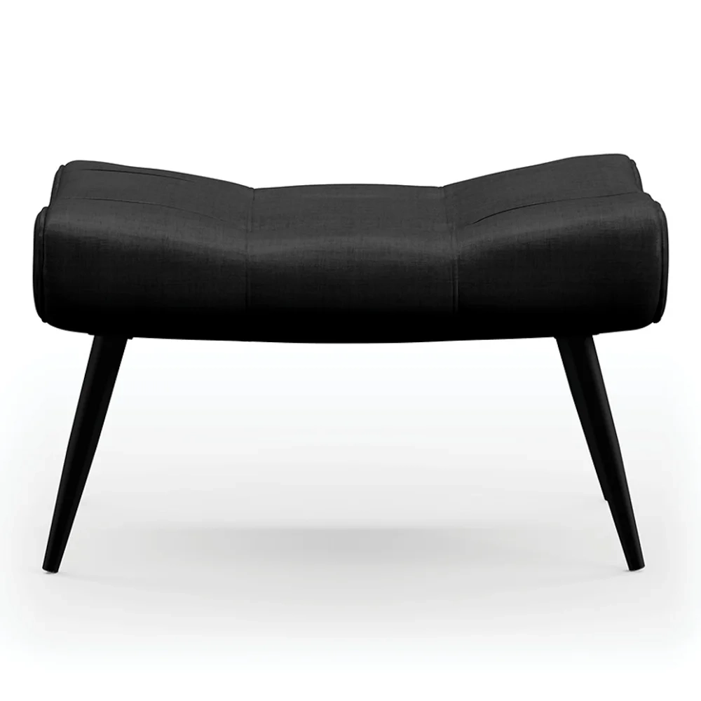 Kit 2 Puffs Decorativos Para Sala de Estar Pés Palito Lord Facto Dunas Preto - Ibiza