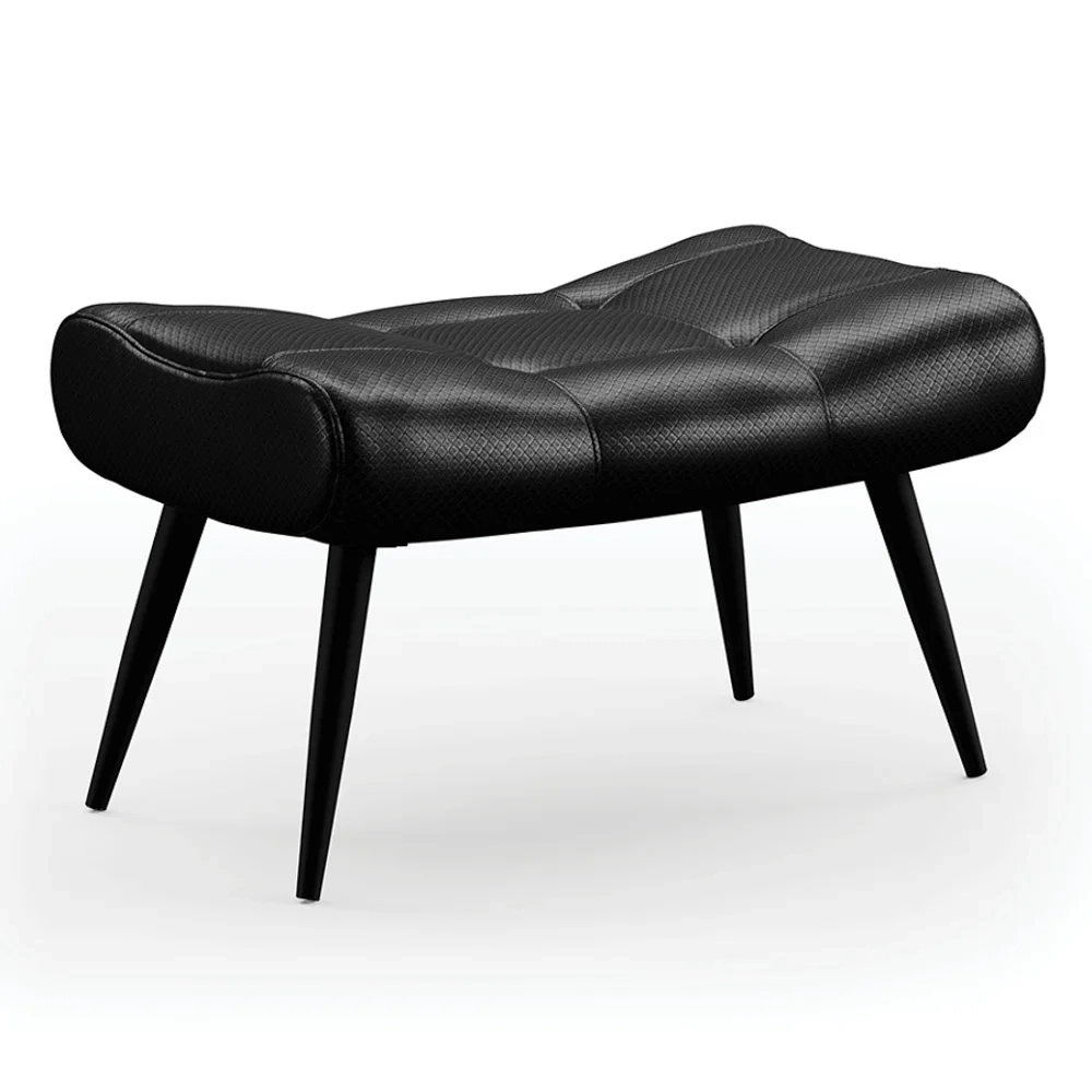 Kit 2 Puffs Decorativos Para Sala de Estar Pés Palito Lord Facto Preto - Ibiza