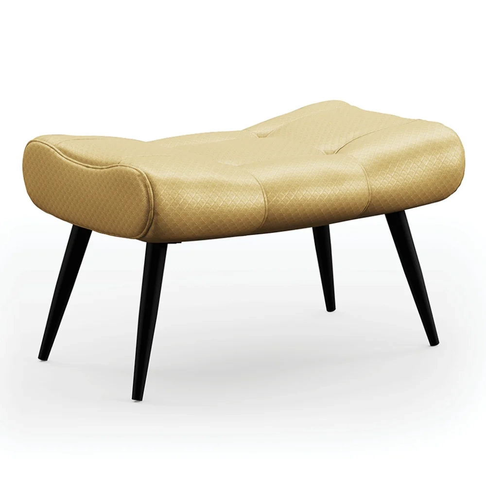 Kit 2 Puffs Decorativos Para Sala de Estar Pés Palito Lord Facto Dourado - Ibiza