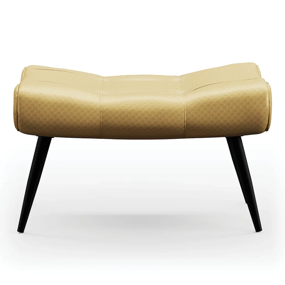 Kit 2 Puffs Decorativos Para Sala de Estar Pés Palito Lord Facto Dourado - Ibiza