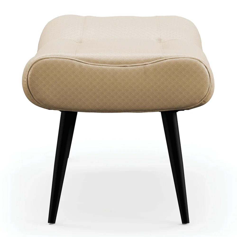 Kit 2 Puffs Decorativos Para Sala de Estar Pés Palito Lord Facto Bege - Ibiza