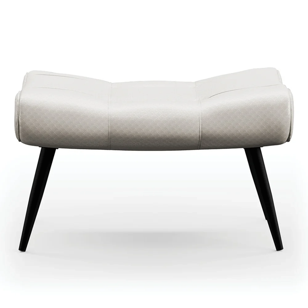 Kit Poltrona e Puff Para Sala de Estar com Almofada e Pés Palito Lord Facto Prata - Ibiza