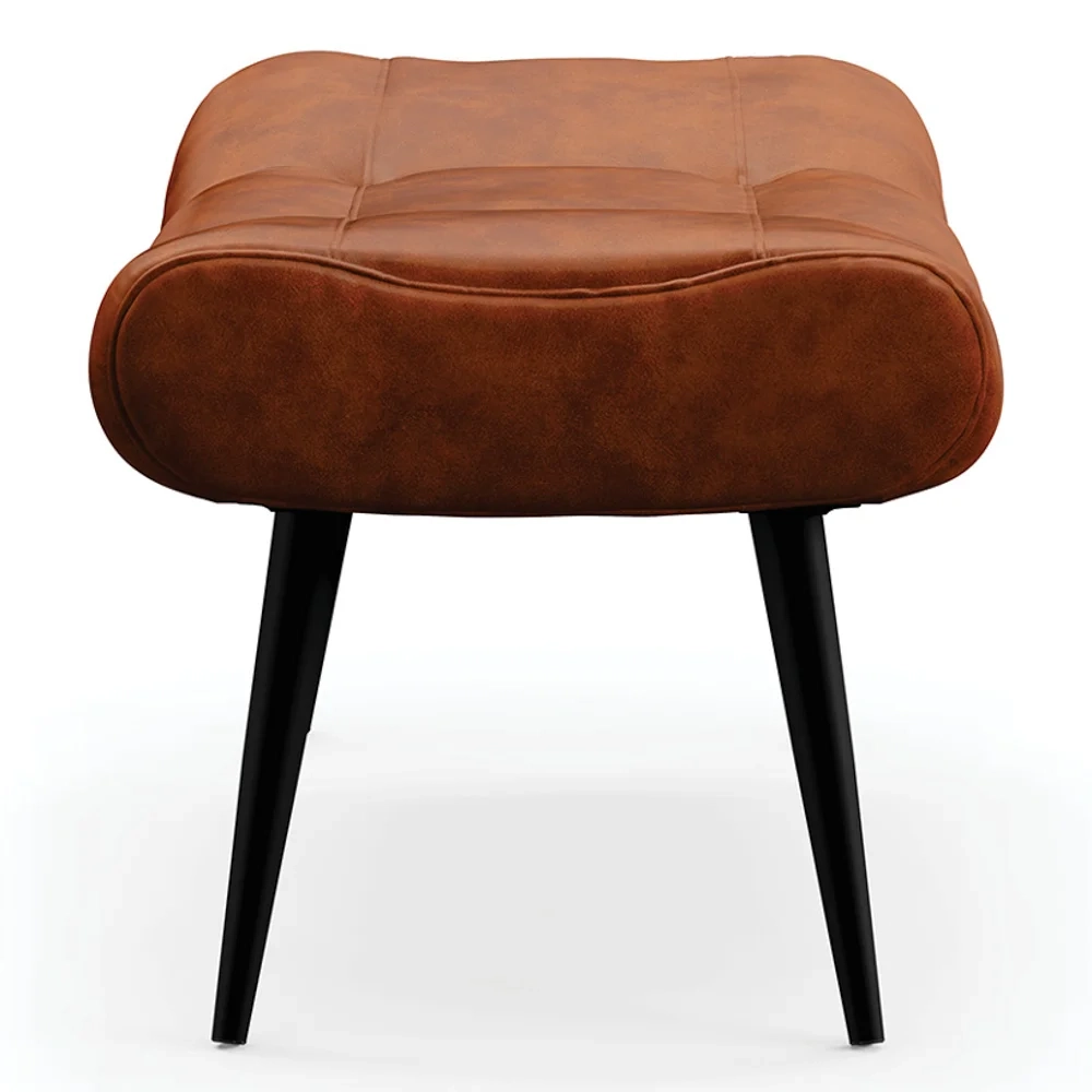 Kit 2 Puffs Decorativos Para Sala de Estar Pés Palito Lord Sintético Nozes - Ibiza