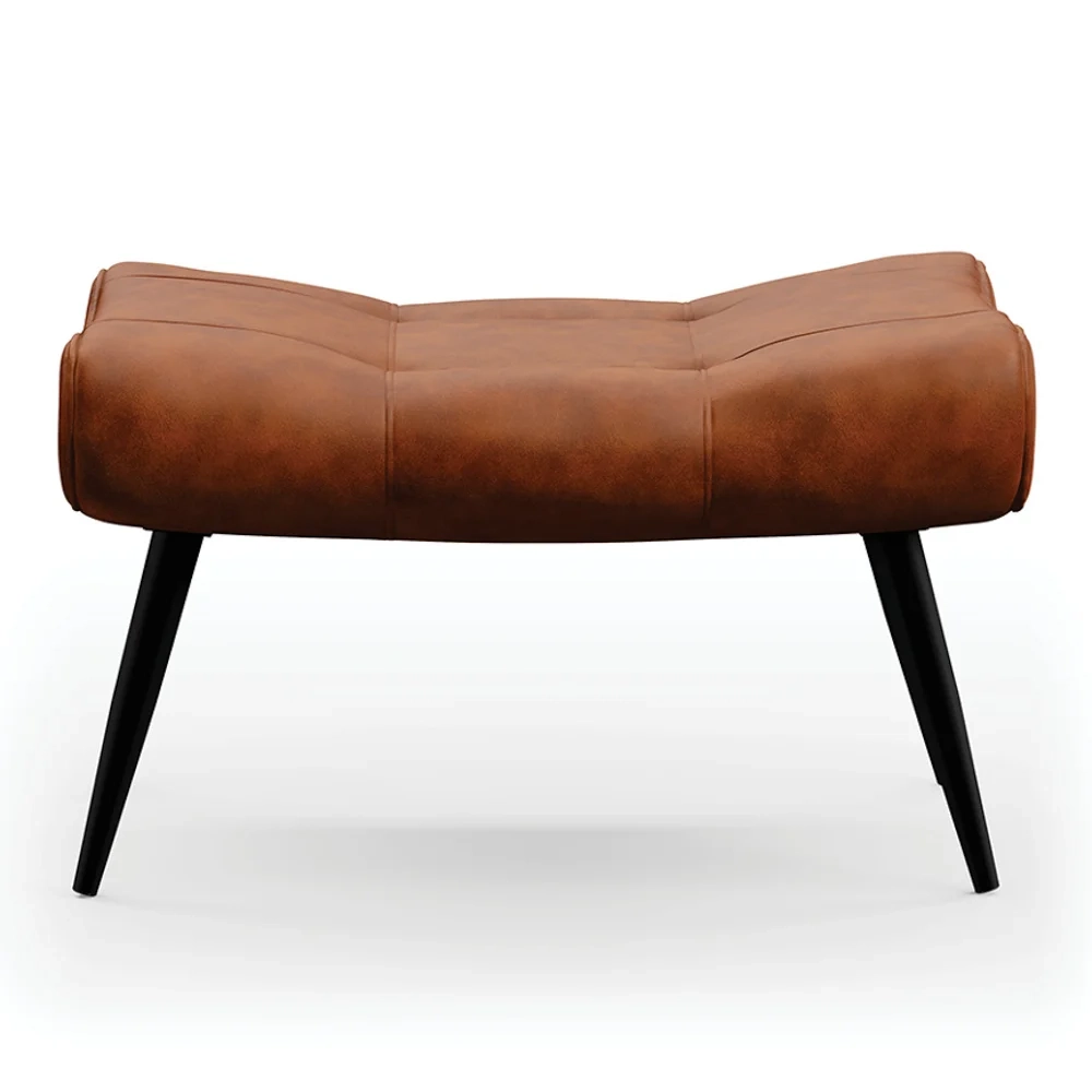 Puff Decorativo Para Sala de Estar Pés Palito Lord Sintético Nozes - Ibiza