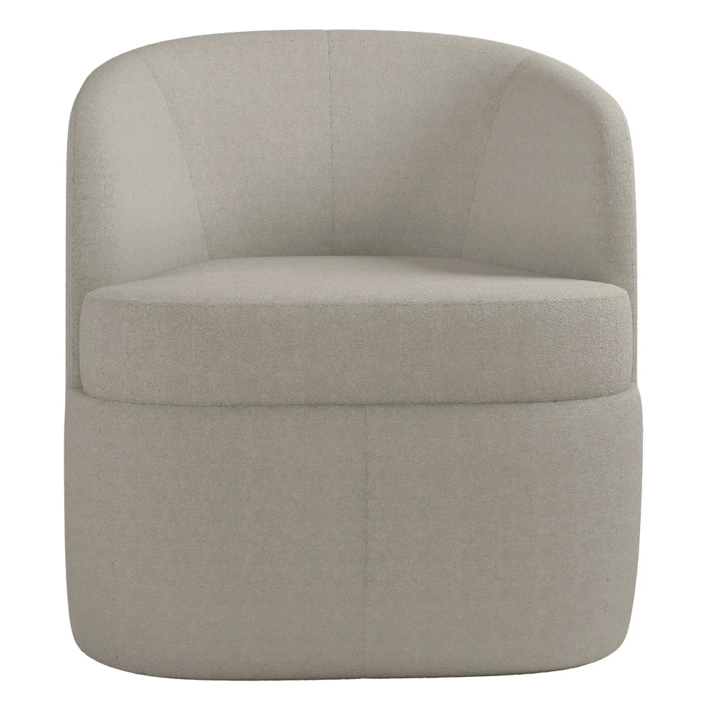 Kit 2 Poltronas Giratória Decorativa para Sala Dandara Z08 Boucle Bege - Mpozenato