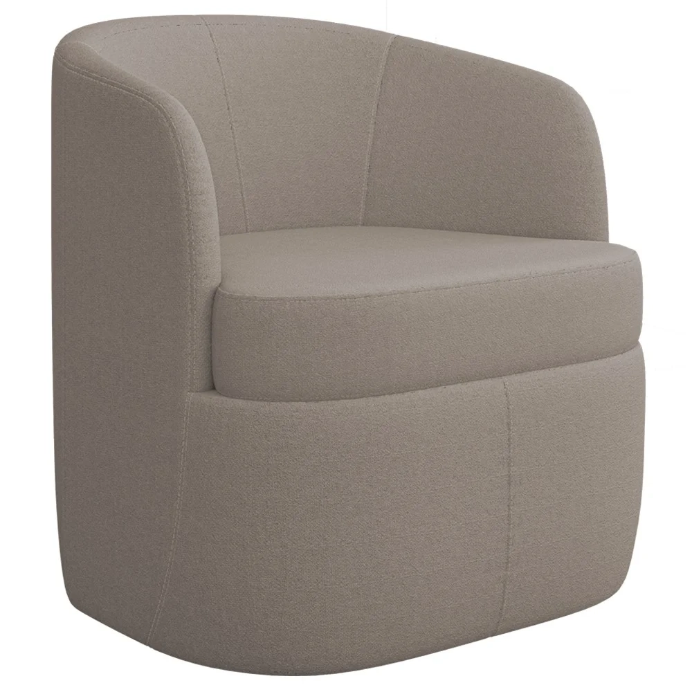 Kit 2 Poltronas Giratória Decorativa para Sala Dandara Z08 Boucle Bege Escuro - Mpozenato