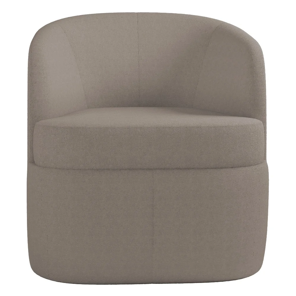 Kit 2 Poltronas Giratória Decorativa para Sala Dandara Z08 Boucle Bege Escuro - Mpozenato