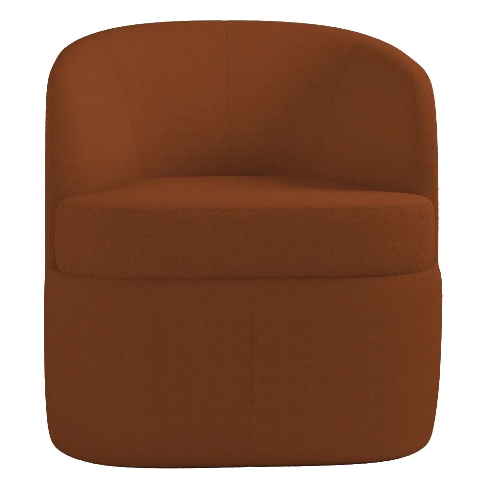 Kit 2 Poltronas Giratória Decorativa para Sala Dandara Z08 Boucle Terracota - Mpozenato