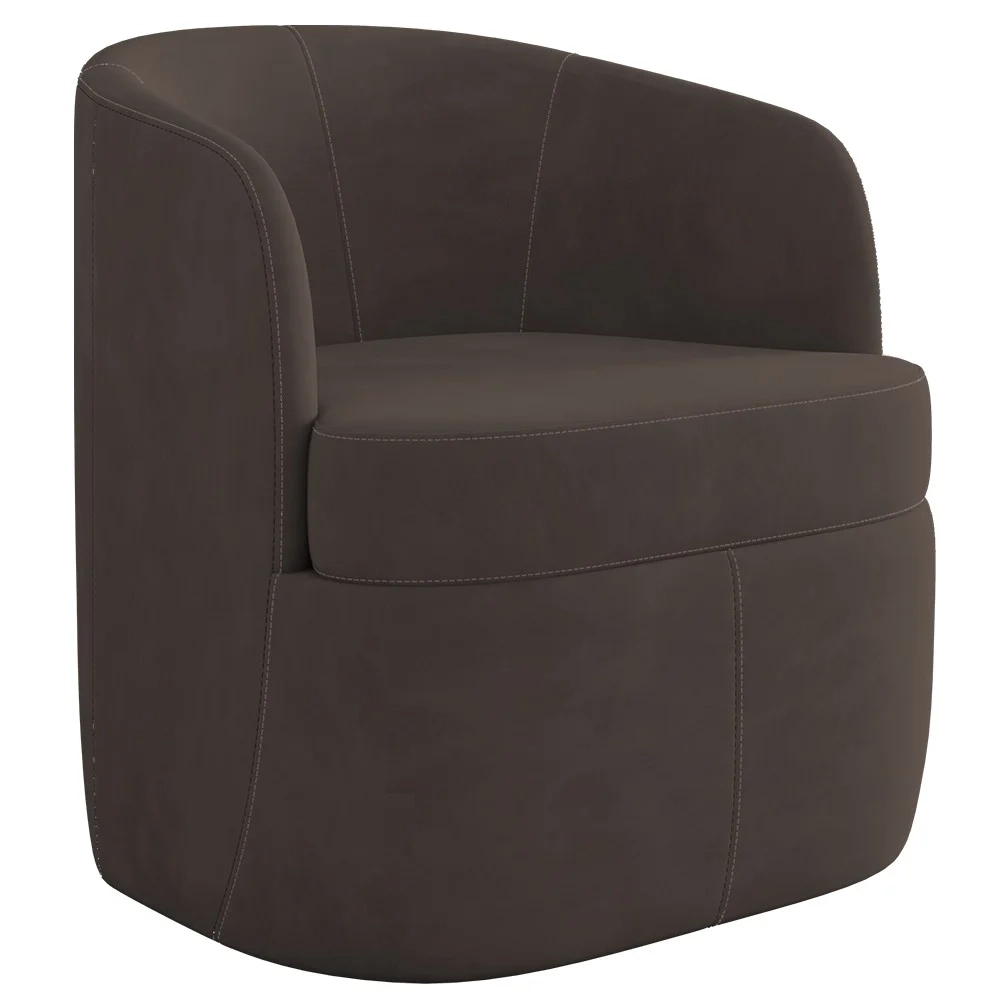 Kit 2 Poltronas Giratória Decorativa para Sala Dandara Z08 Veludo Marrom - Mpozenato