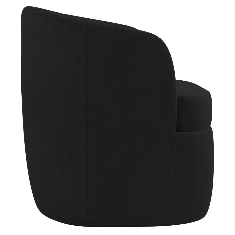 Kit 2 Poltronas Giratória Decorativa para Sala Dandara Z08 Veludo Preto - Mpozenato