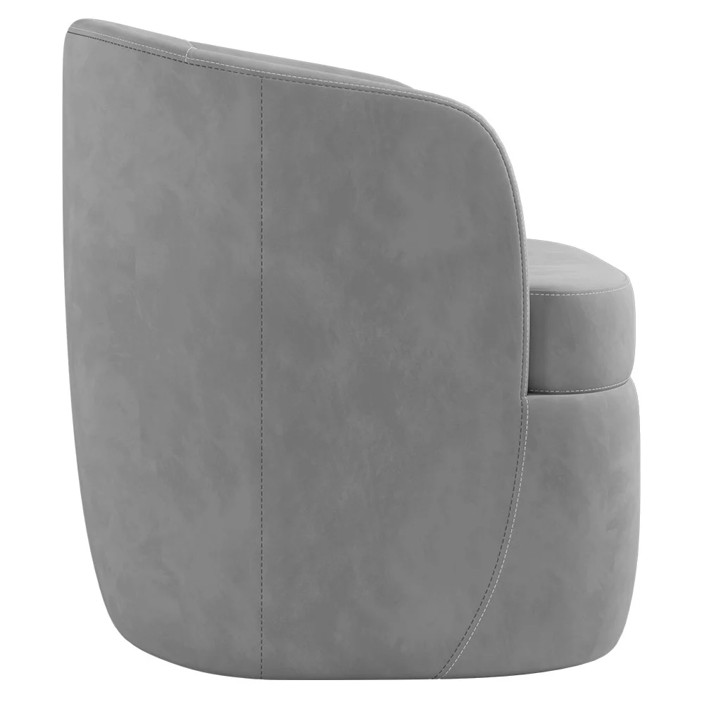 Kit 2 Poltronas Giratória Decorativa para Sala Dandara Z08 Veludo Cinza - Mpozenato