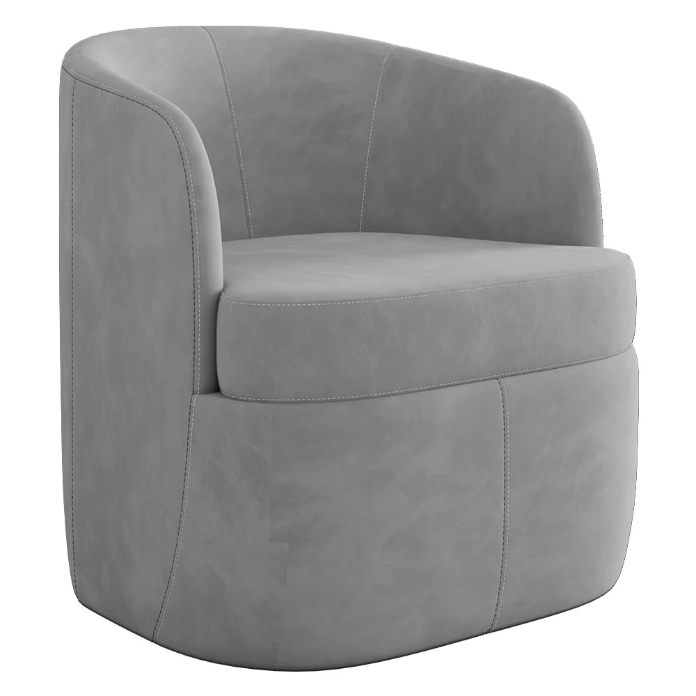 Kit 2 Poltronas Giratória Decorativa para Sala Dandara Z08 Veludo Cinza - Mpozenato