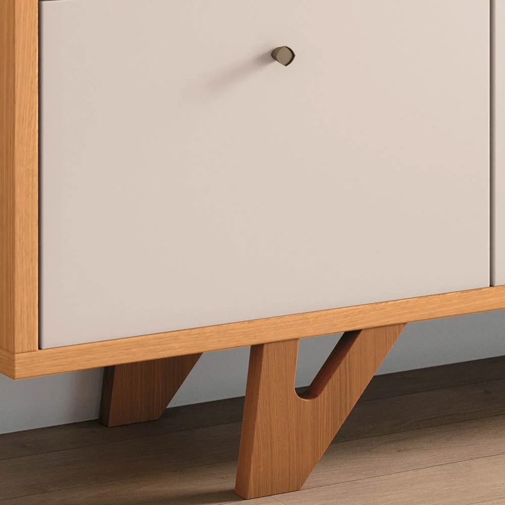 Cristaleira Aruan e Buffet Ellora H01 Off White/Cinamomo - Mpozenato